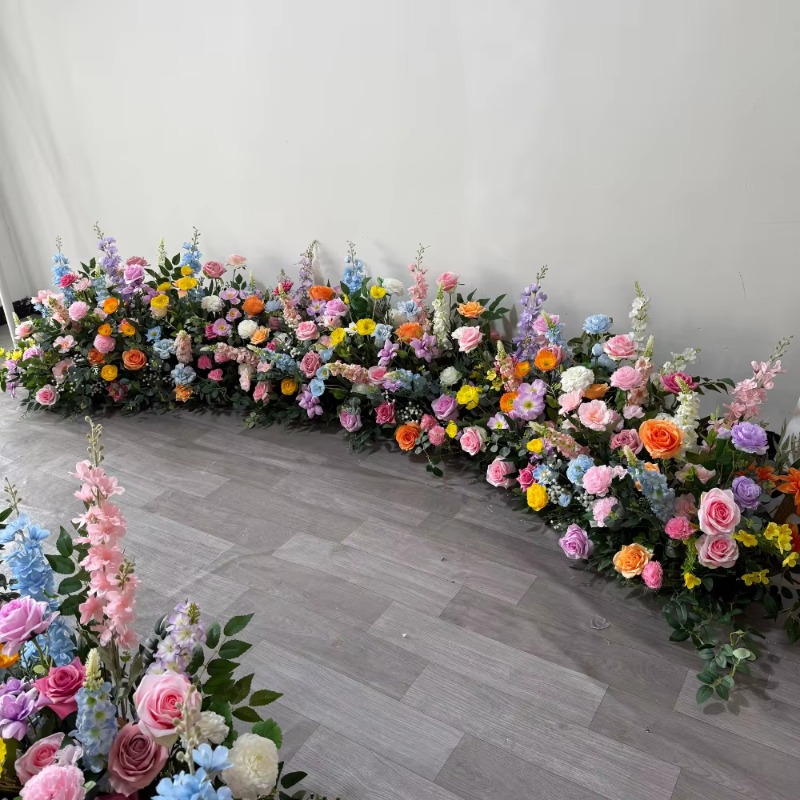 Dessert Table Backdrop - White and green floral strips, suitable