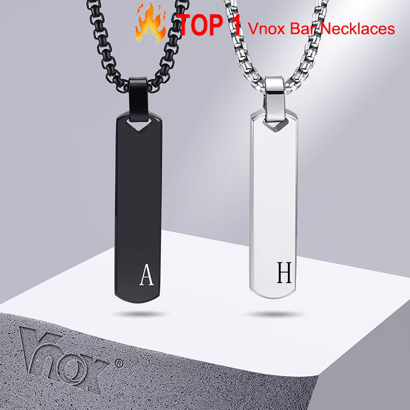 Event Z - Vnox Initial Bar Necklace for Men,