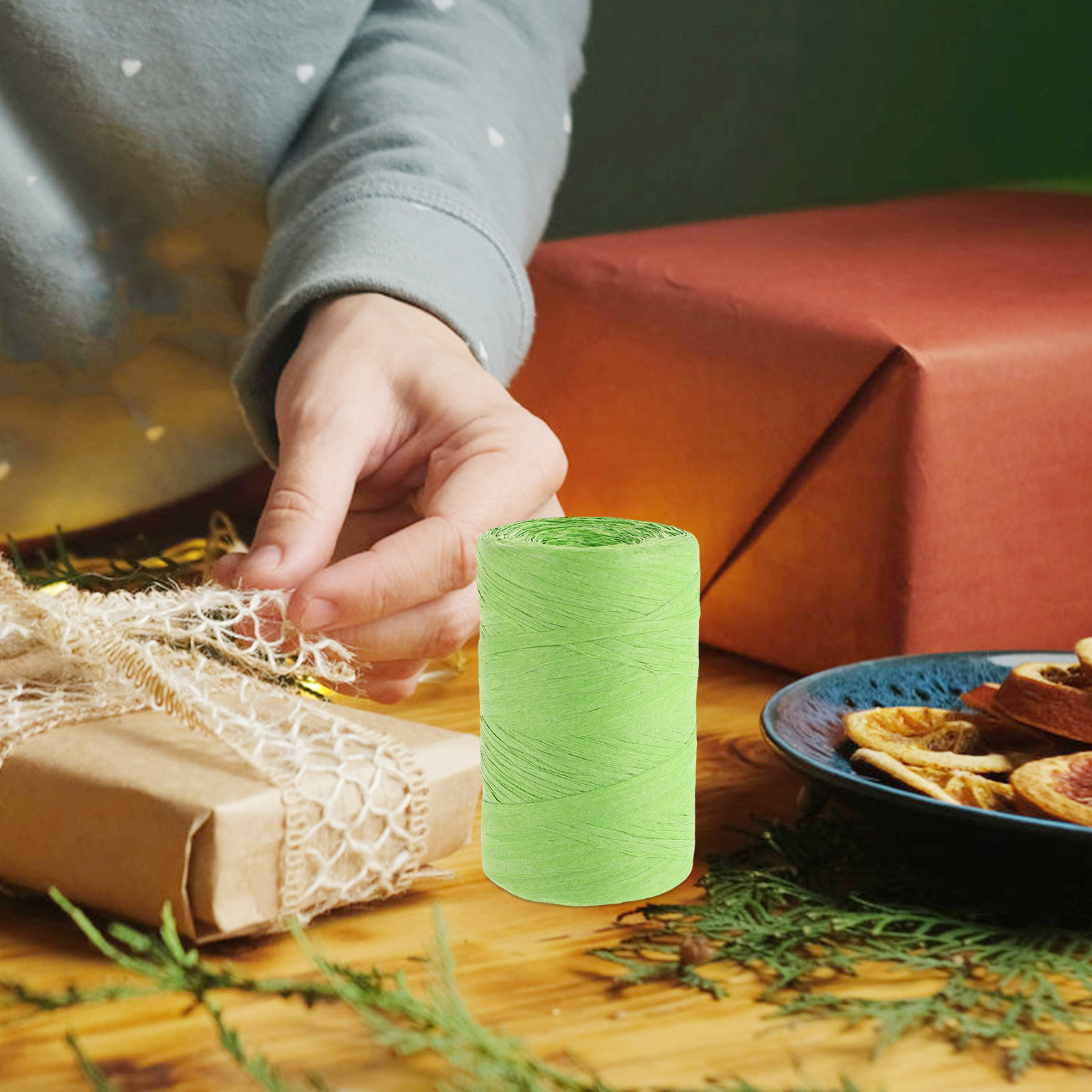 Colored Raffia Paper String Fl - Papercraft Supply Ribbon 评论和价格