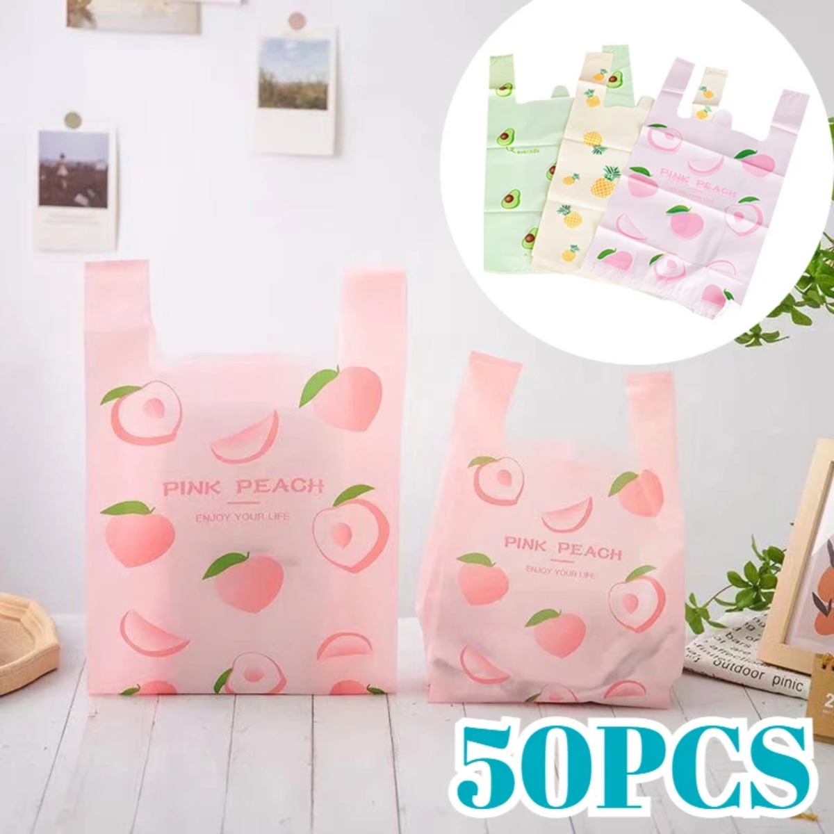 50PCS Cute Fruit Pattern Plast - Event Party Shop 评论和价格