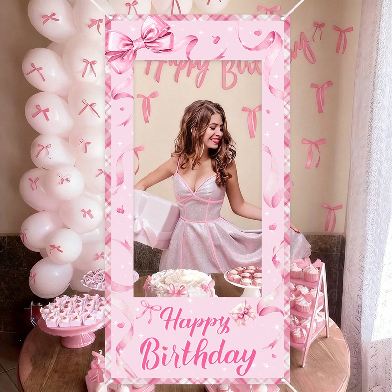 Pink Bow Photo Booth Frame Swe - Photo Booth Frame 评论和价格