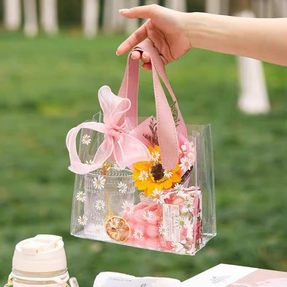 Daisy Print Clear PVC Gift Tot - Event Party Shop 评论和价格