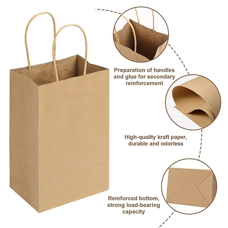 5/10PCS Brown Kraft Paper Bags - Event Party Shop 评论和价格