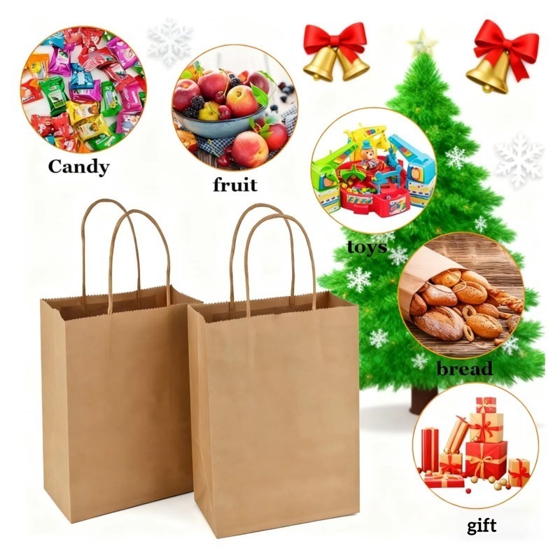5/10PCS Brown Kraft Paper Bags - Event Party Shop 评论和价格