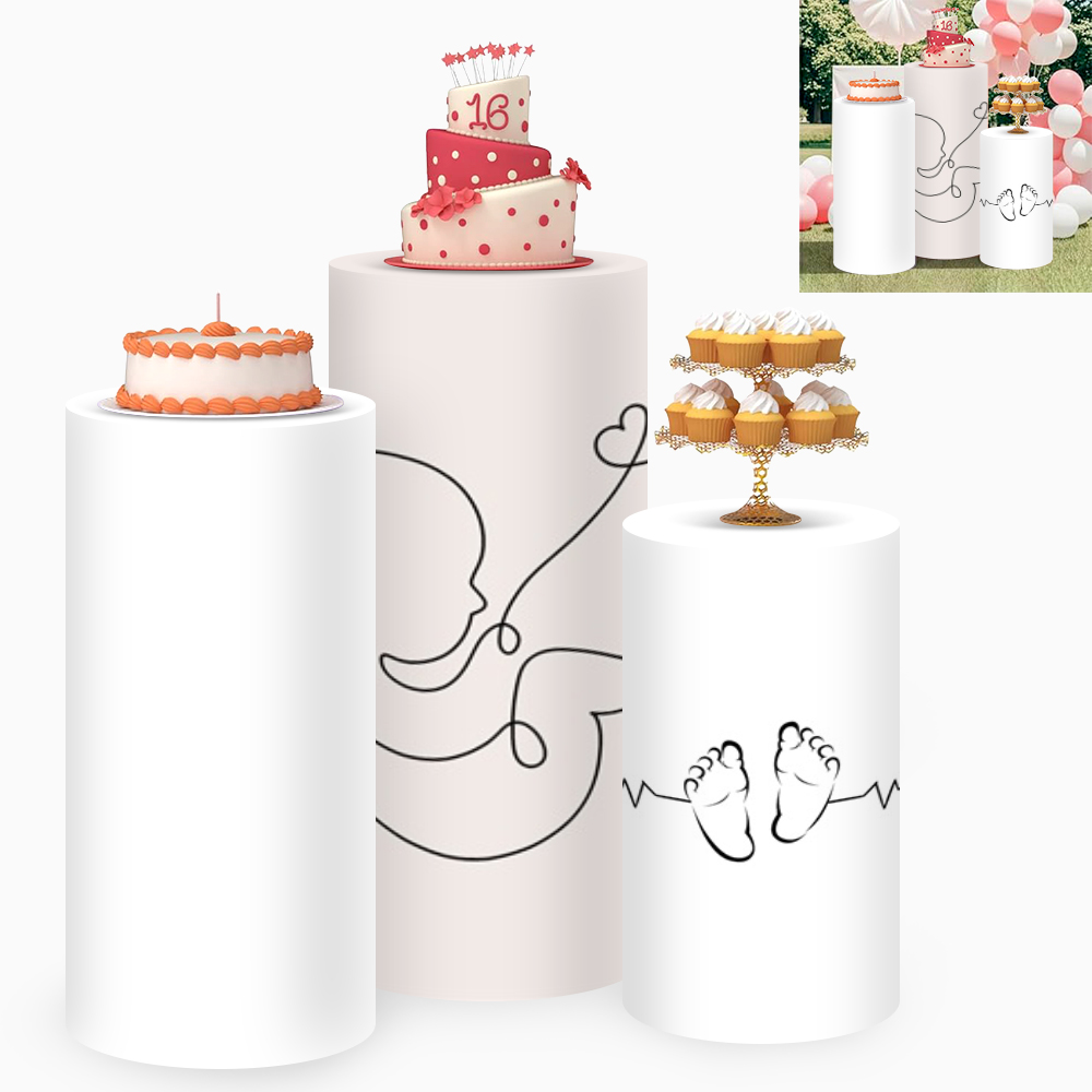 Yeele 3PCS Baby Silhouette Cyl - Dessert Table Backdrop 评论和价格