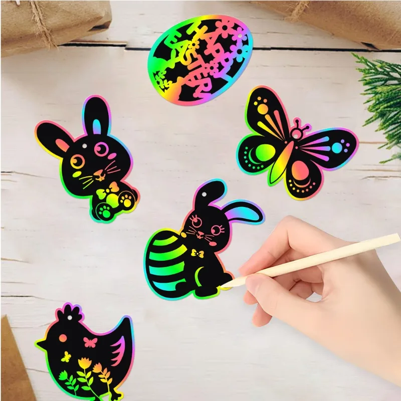 Scratch Paper Cards with Woode - Papercraft Supply Ribbon 评论和价格