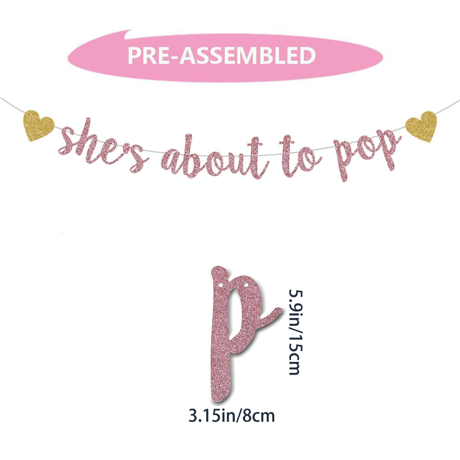 She's About to Pop Banner,Rose - Party Banner Gold 评论和价格