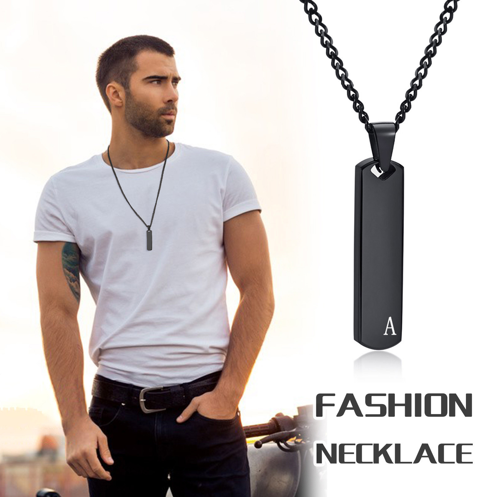 Vnox Initial Bar Necklace for  - Event Z 评论和价格