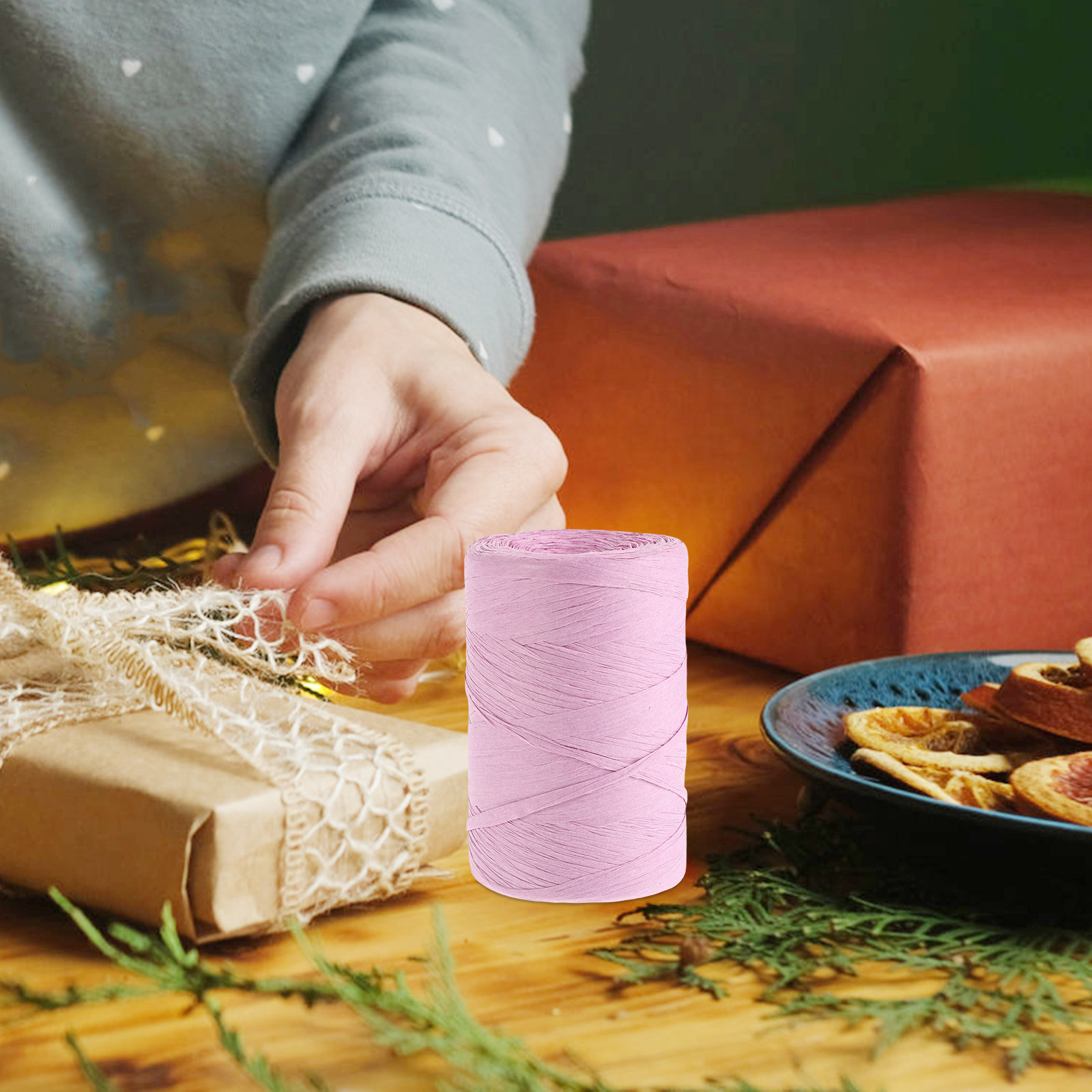 Colored Raffia Paper String Fl - Papercraft Supply Ribbon 评论和价格