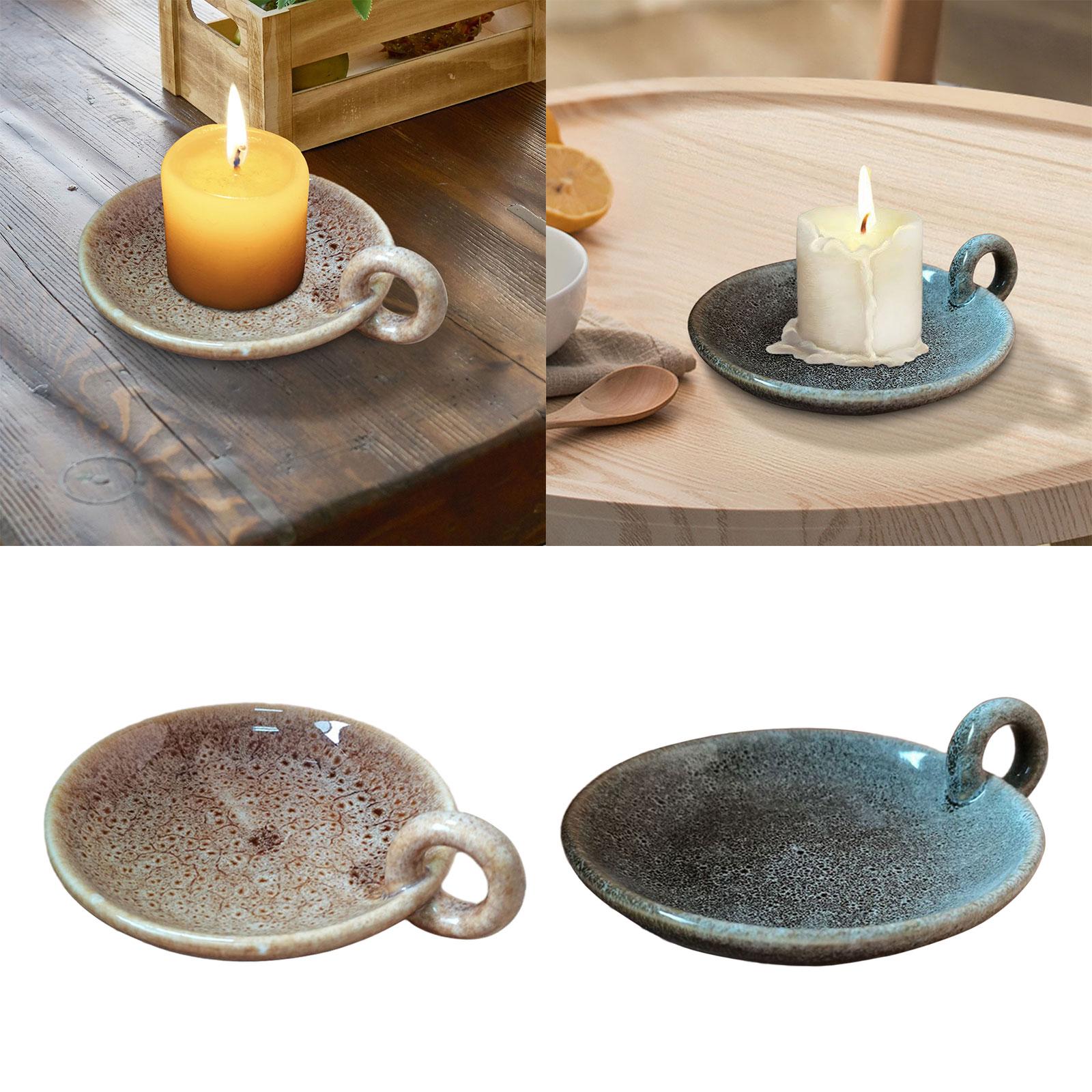 Ceramic Candle Plate with Hand - Centerpiece Stick 评论和价格