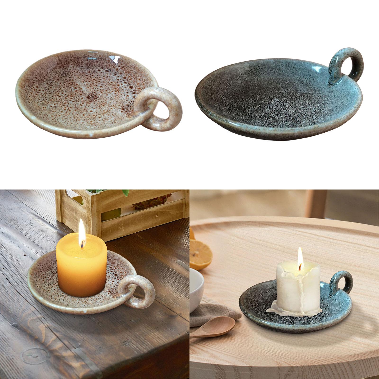 Ceramic Candle Plate with Hand - Centerpiece Stick 评论和价格