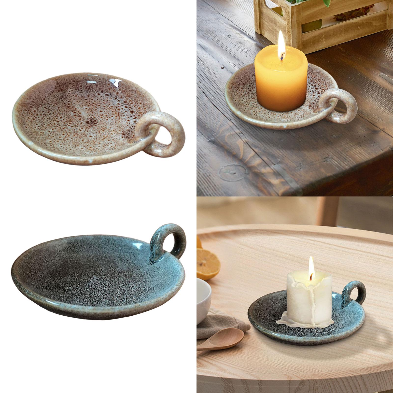 Ceramic Candle Plate with Hand - Centerpiece Stick 评论和价格