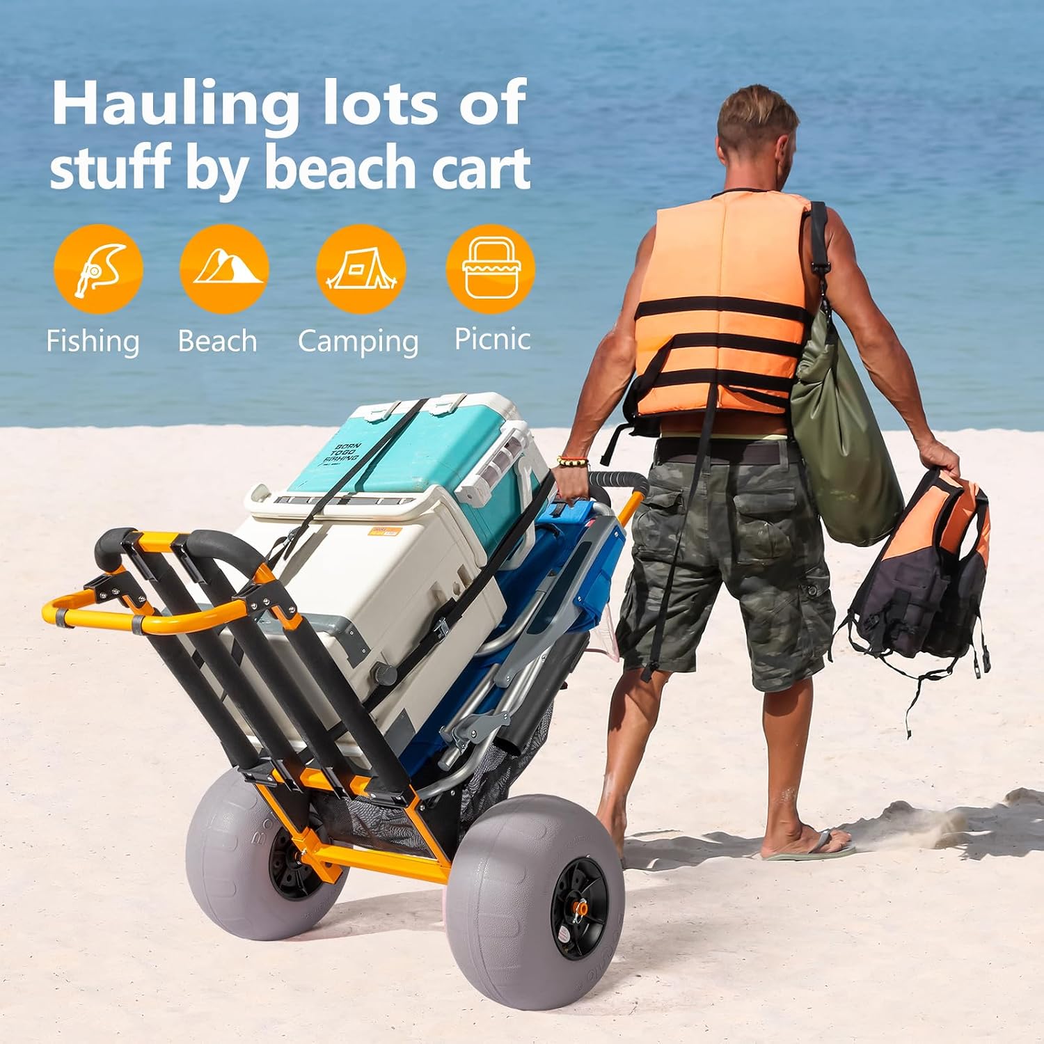 Bonnlo Beach Fishing Cart, Bea - Balloon Pump Hand 评论和价格