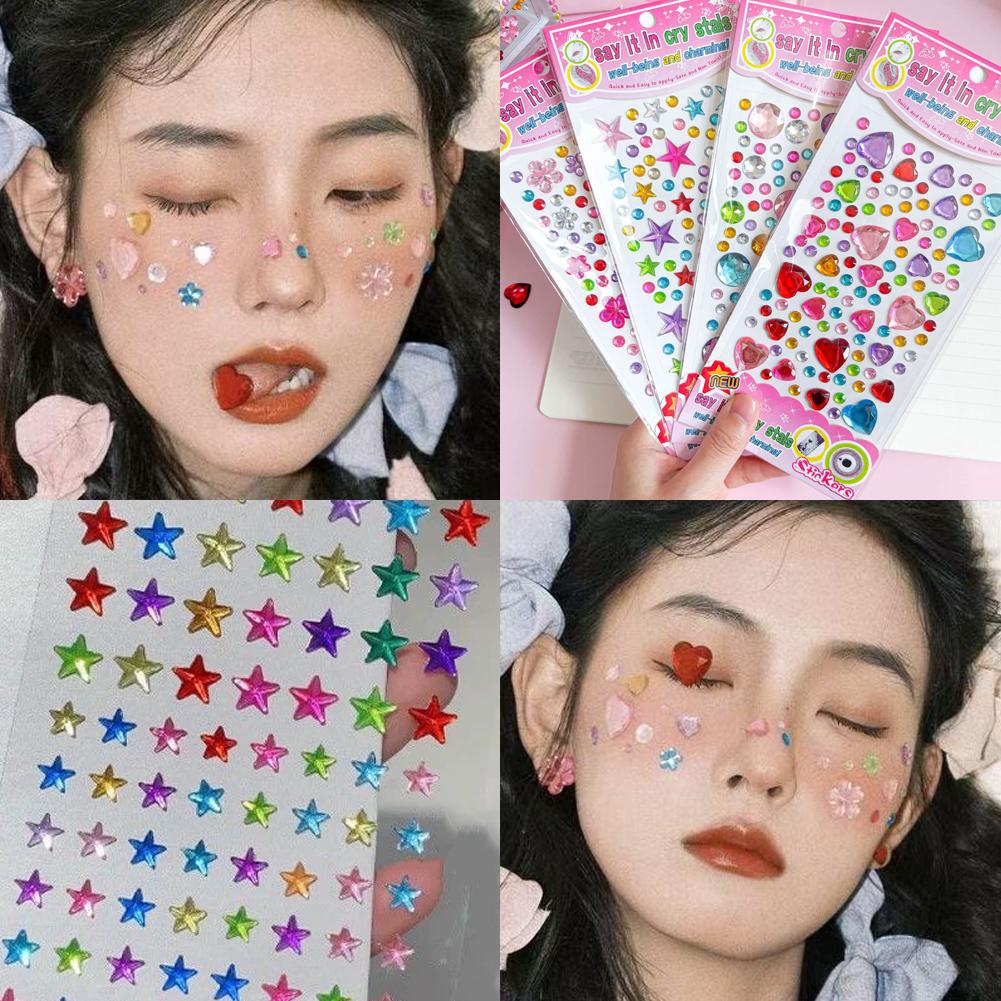 Self-Adhesive Face Rhinestones - Event Party 评论和价格