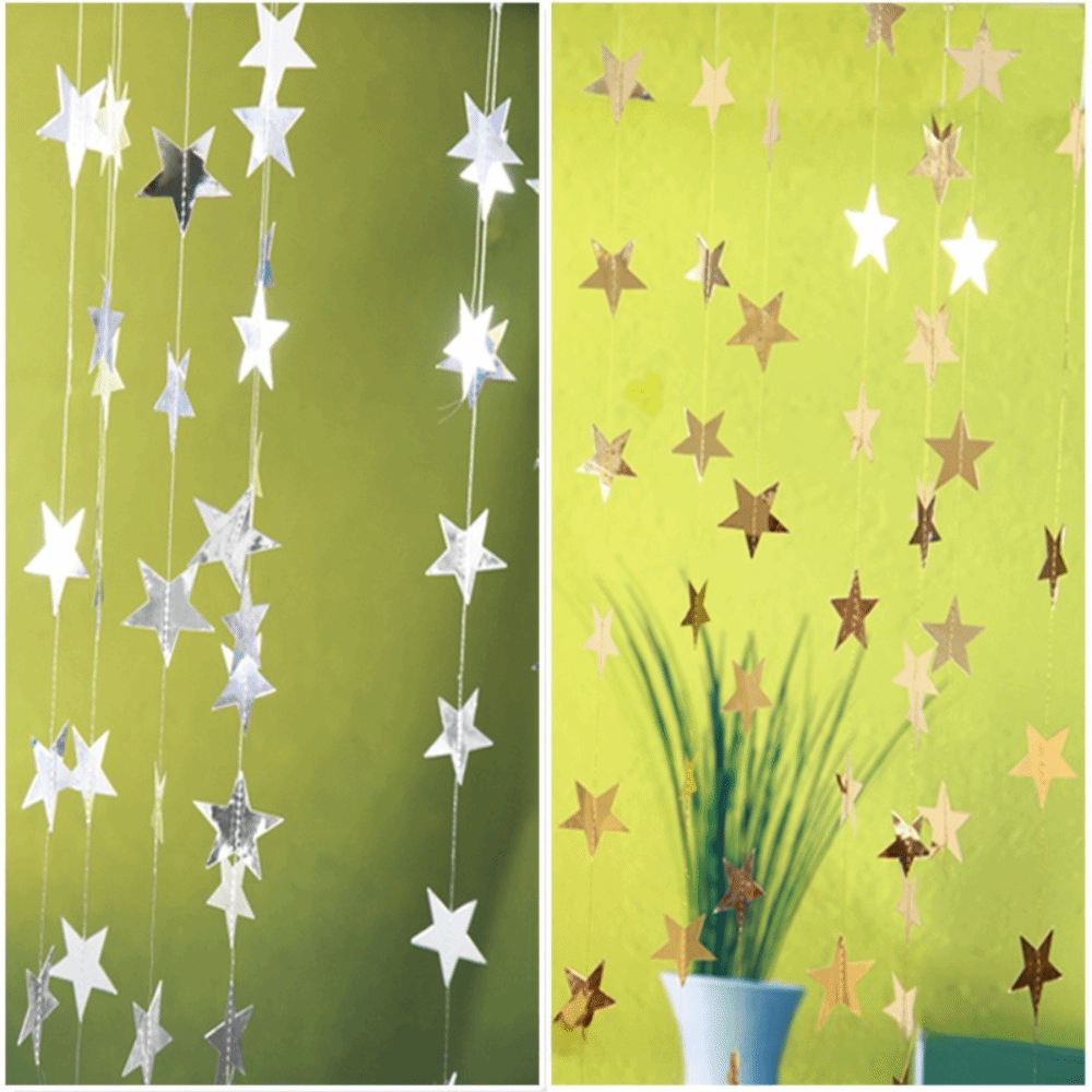 Mirror Metallic Star Garland G - Party Banner Gold 评论和价格